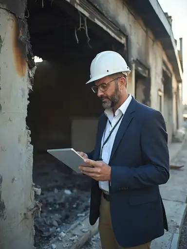 Alba Perizie | tecnico sul luogo di un incendio